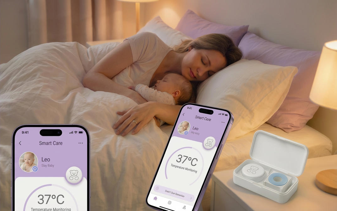 Майка с бебе и Smart Care термометър