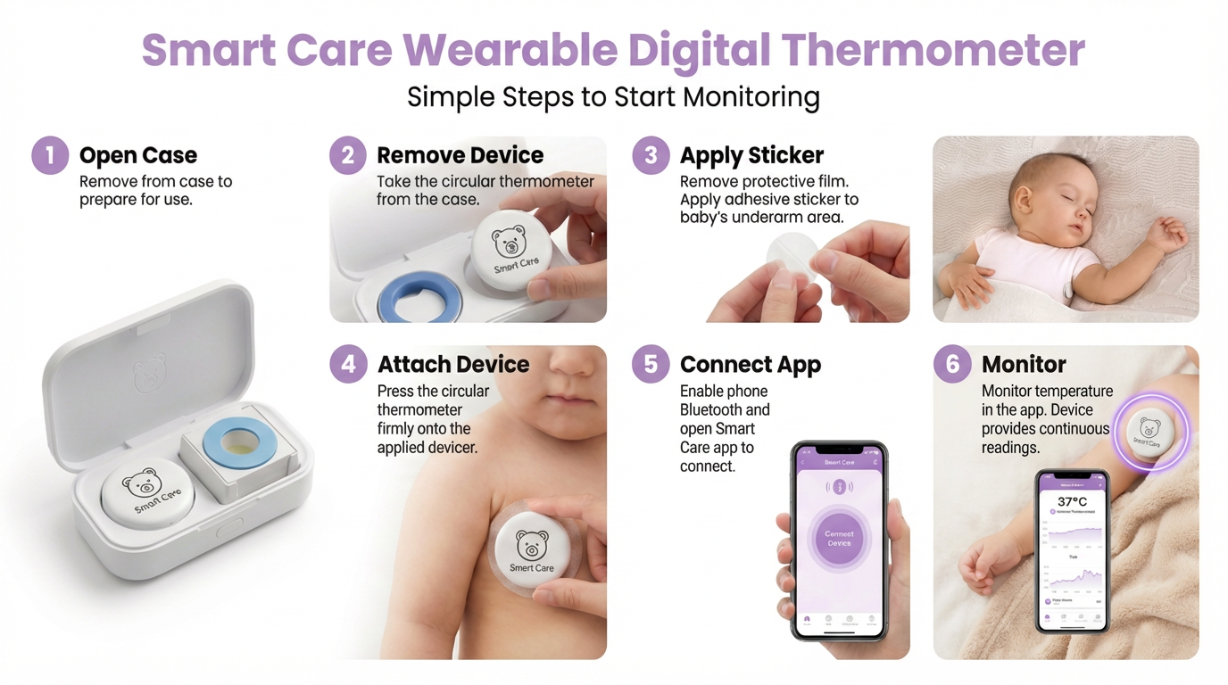 Baby Smart Thermometer Smart Care + 20 patches